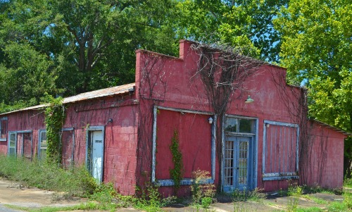 This old storefront in Montgomery, Louisiana, was used as a residence at one time.  