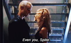 raavynndigital:  onegirlinalltheworld:        I get this chip out, you and me are gonna have a confrontation.         This gif makes me want Buffy SO BAD.