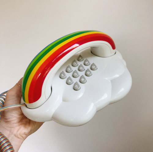 Vintage 80s Telemania Rainbow Cloud Phone.