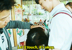 namdiva:  The director teaching Soohyun how it should be done and at the same time trying to calm her down. 