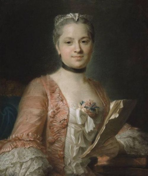 Portrait of a Woman in a Rose-Colored Gown, Maurice Quentin de La Tour