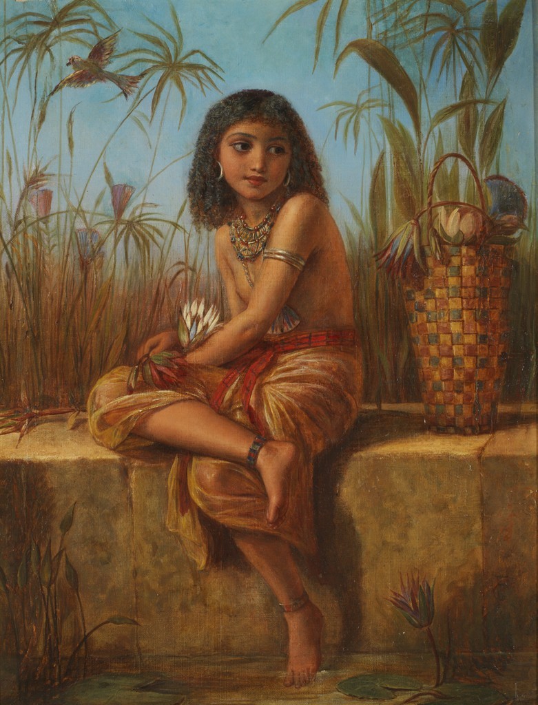 medievalpoc: 1800s Week! Frederick Goodall An Egyptian Flower Girl England (c. 1870s)