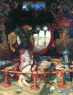 paintingispoetry:  William Holman Hunt and Edward Robert Hughes, The Lady of Shalott, 1905