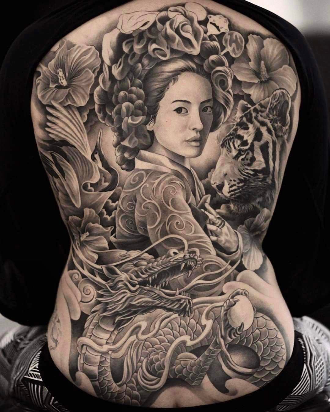 asian girls full-body tattoos
