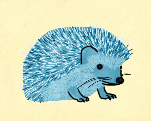 thinktinyart:7 Days of Hedgehogs Day 2 Blue Hedgie