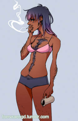 foervraengd:  foervraengd:  im rly tired  I’m really happy that ppl like this drawing! But I’d like to point out that this is not a werewolf girl. This is meant to be a human being. Referring ppl with unexpected amount of body hair as “werewolfs”