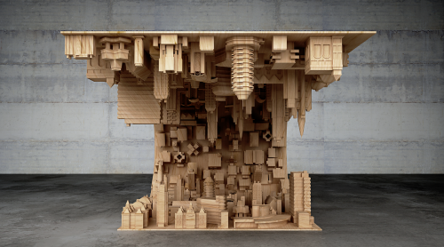 goodwoodwould:  Good wood - inspired by the film ‘Inception’, the amazing ‘Wave City’ table by designer Stelios Mousarris  Amazing