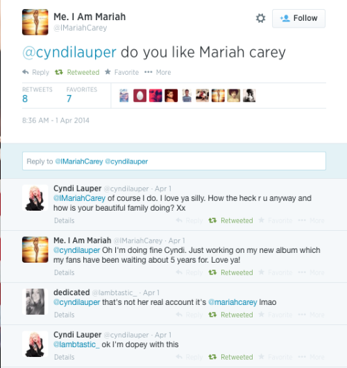 uncle-tomfoolery:ajhgjhvakj afuhj;HJAGHJKFVLAHUJNF I’M CRYINGCYNDI LAUPER ACTUALLY THOUGHT MARIAH CA