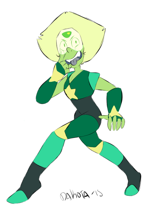 shadow-suikoons:  i’ve been thinking a lot recently about how if peridot had to regenerate she’d probably lose her prosthetics(?). also wanted to make her redeemed here bc i love peridot redemption ideas.  i tried to make her colorscheme fit with