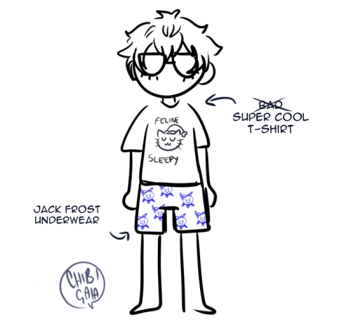 I Wanted To Make A Protag Wears Funny Pjs + Protag Has Jack Frost Underwear + Pegoryu Content So I Mixed