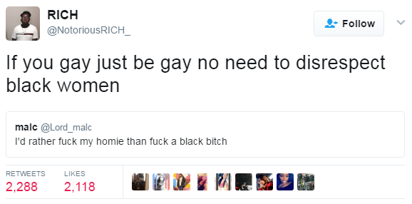 blackness-by-your-side: The straight guy managed to offend gays and black women in
