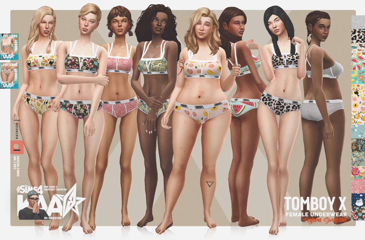 TomBoy X (Female Underwear) Solids, Patterns, Nudes