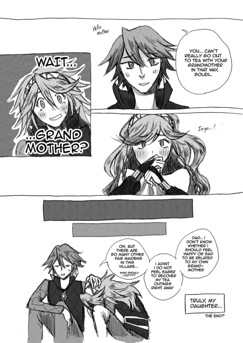 a short soleil-inigo-olivia comic I drew for a fire emblem fates anthology about fates ships (interp