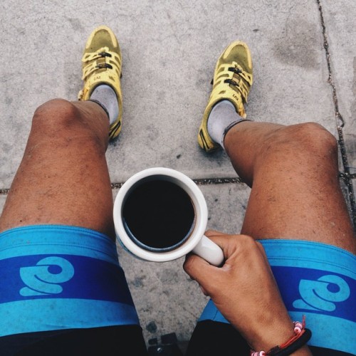 rollingthoughts:  Today’s weather called for black coffee. And today’s lesson: don’t wear white sock