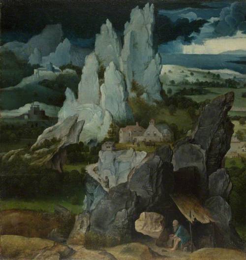 Saint Jerome in a Rocky Landscape, Joachim Patinir. ~1480-1524