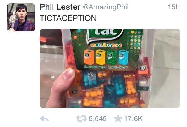 rebeccathebear:sass masters dan and phil literally dragging the tic tac twitter account