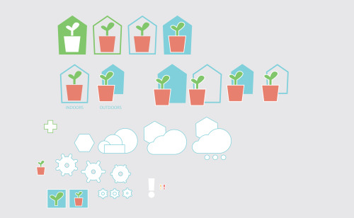  Layout for a plant care mobile application. Illustrator. 