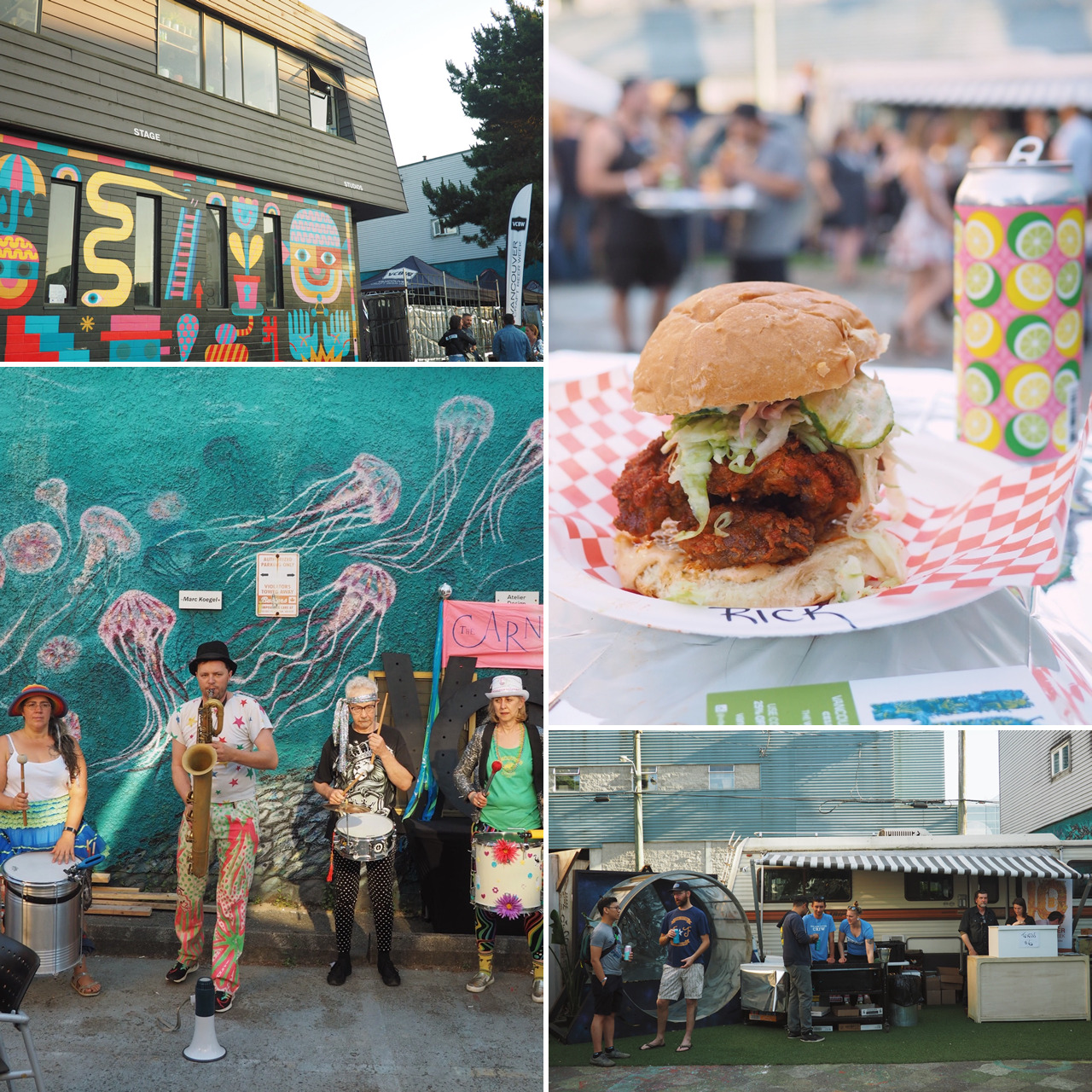 2019 Vancouver Craft Beer Week x Beaumont Studios x Mount Pleasant.
• The Carnival Band performing live for VCBW’s 10th anniversary kickoff opening party.
• Nashville style hot fried chicken thigh sandwich from DownLow Chicken Shack.
• “Lemonade...