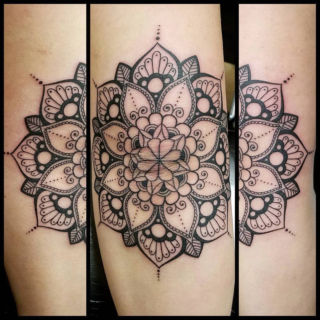 Fun elbow mandala from today Tad swollen and hard to get a pic #tattoo # tattoos #tattooist #elbowtattoo #elbowmandala #mandala #mandalat... |  Instagram