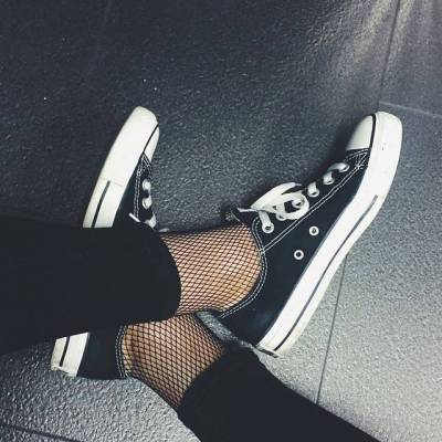 fishnet socks with converse