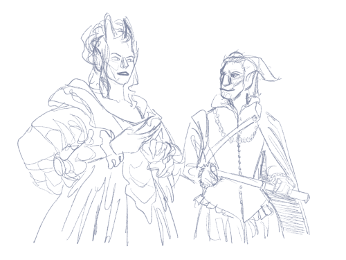 a bunch of old sketches while watching the musketeers, related to my Queen and Consort idea. I loved