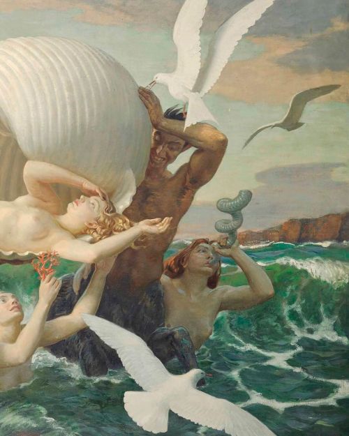laclygrantham:John Bulloch Souter(British, 1890–1972) The birth of Venus, oil on canvas