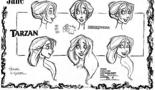 themalteser - Model sheets of Jane from Tarzan.