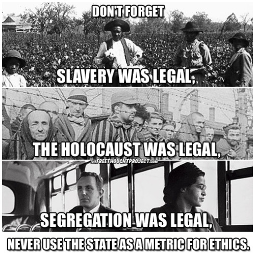 bodhioshea:getinvolvedyoulivehere:Just because government perverts law to make something legal that 