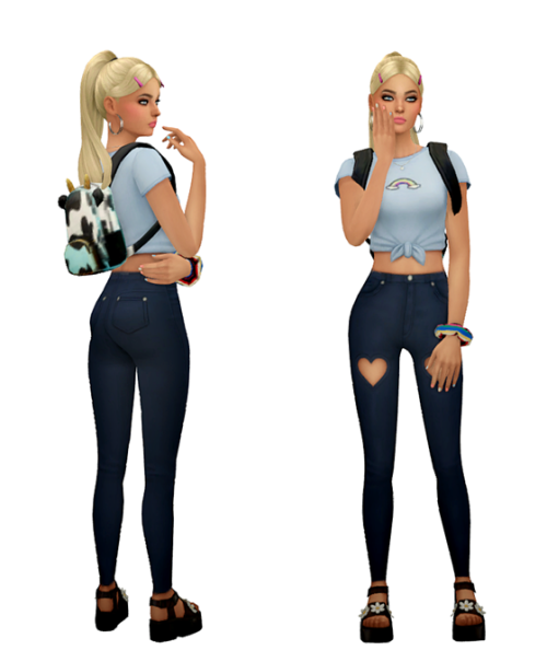 thekims4: TS4 Aesthetic Girl Maxis Match Lookbook Skin 1, 2 / Hair / Eyebrows / Eyes / Nosemask