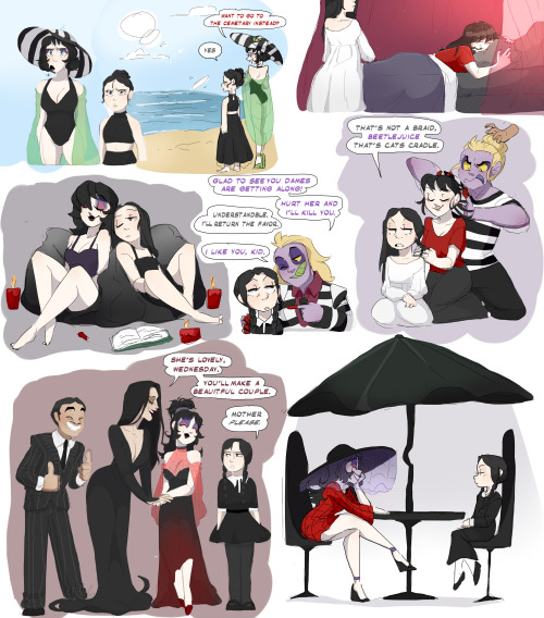 ourladyoflace:qtarts:Another set of doodles featuring my fave teenage Goth babes, Wednesday Addams a