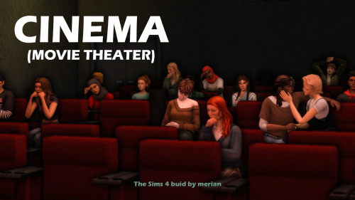 CINEMA (movie theater) The Sims 4 BUILD! a compact The Sims 4 cinema build with a really small amoun