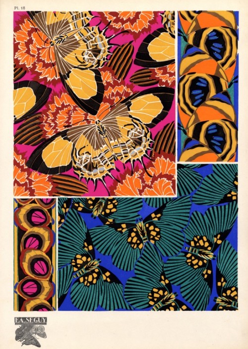 etsy:  Caught our eye: the colorful work of Eugène Séguy (1890 – 1985), a French entomologist who transformed his beautiful illustrations into textile designs. Read more: Eugène Séguy - Science and Textiles | Patternbank. 