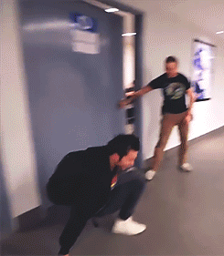 fighting-the-storm:  Brendon with his new choice of attire (aka a flag). 