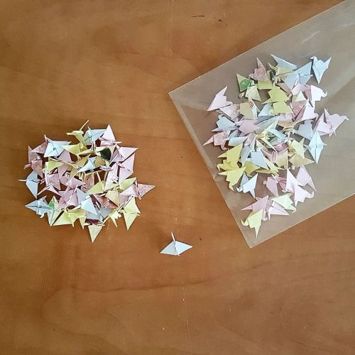 Sending those lovely origami cranes off to a new home!#craft #handcrafted #handmade #origami #pape