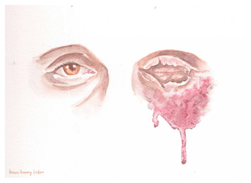 theseavoices: hanni-bunny-lecter:   Watercolors are fun ;w; I love drawing eyes and I’m so lucky that Mads’ eyes are the prettiest.   Yeahhhheahhh 