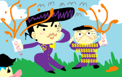 problemstudentpuddin:  Josuke and Okuyasu find some Cheez Whiz, and Rohan tries to take it.  I love this