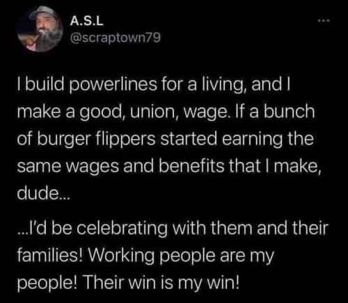 titleknown:Also, fun fact: Minimum wage workers getting a living wage and mandated better working co