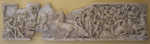 via-appia:Sarcophagus panel with the myth of Diana (Selene) and Endymion Roman, c. 210 AD