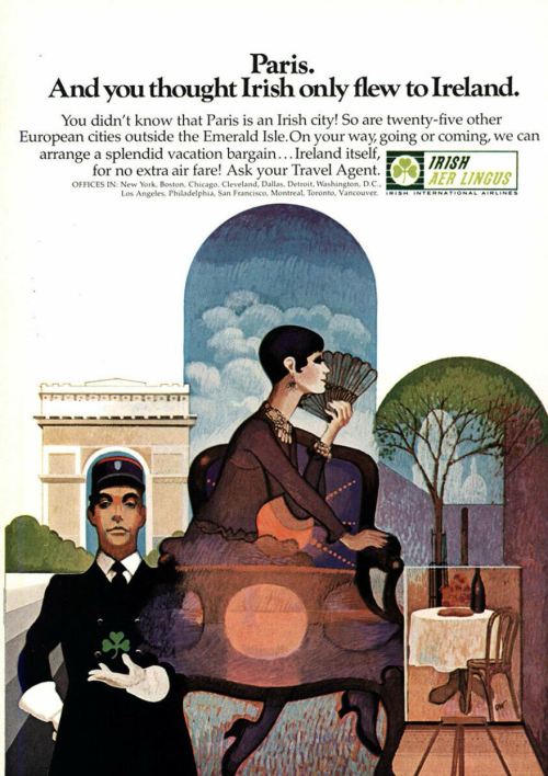 ‘Paris. And you thought Irish only flew to Ireland.’Aer Lingus travel poster for Paris, 