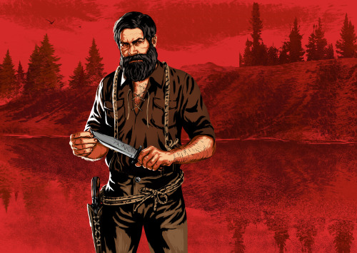 My favourite artworks I got commissioned of my Red Dead Online character‘Big Bear’ Boris Murphy Arti