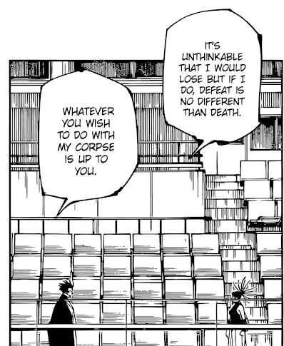 Sukuna not caring about his dead body.
Ch 217 Pg 6