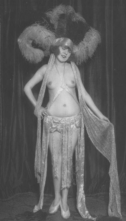 greatgdean:  Mlle Daisy semi nude French showgirl at the Cigale circa 1910 source etsy