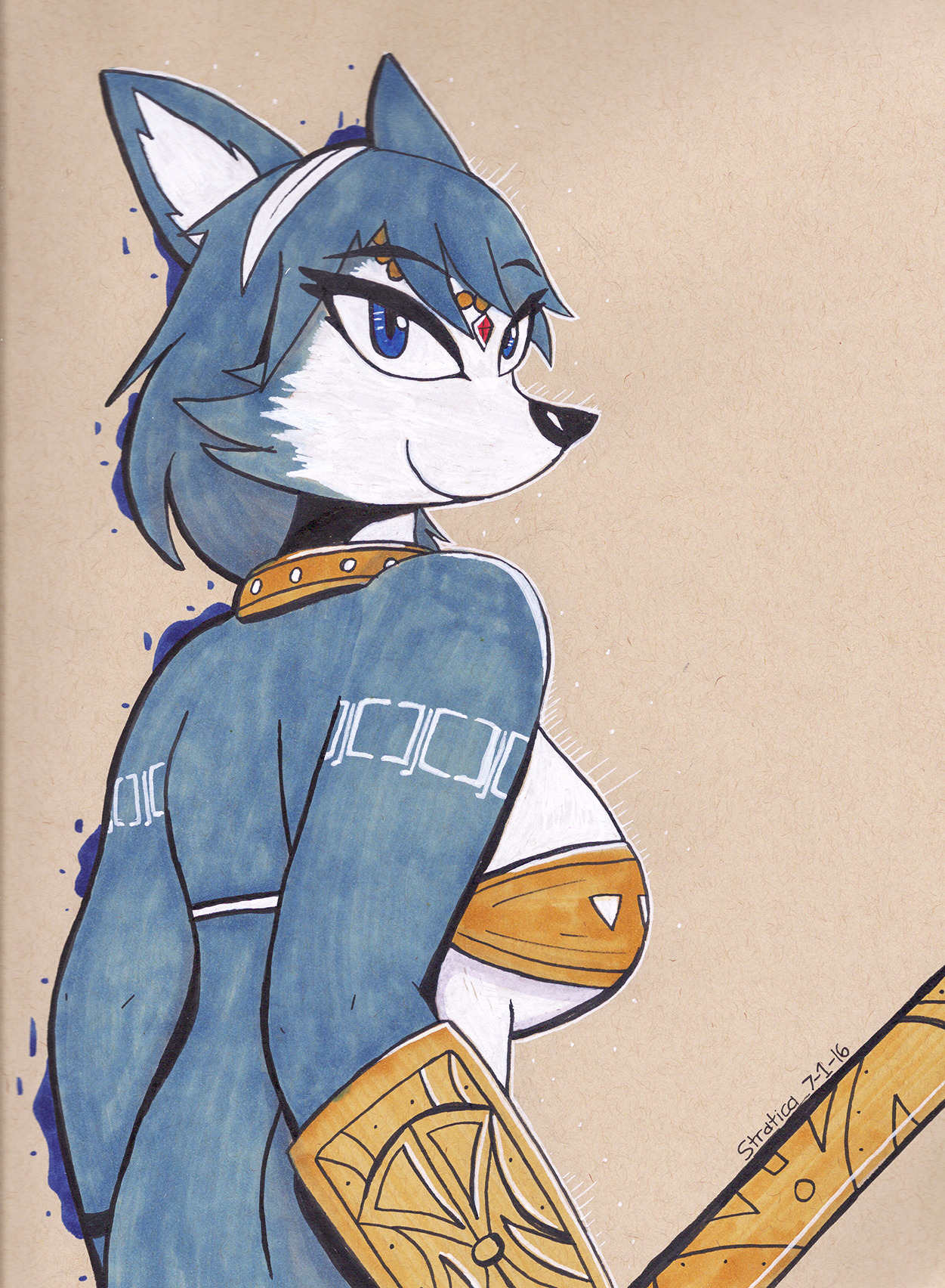 stratica:Pretty bored earlier so I drew the blue fox wonder. Eh, it took a bit but