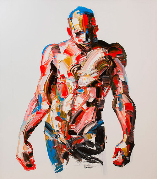 reginasworld: Salman Khoshroo works with a large palette knife and generous amounts of oil paint to 