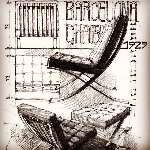 SKETCHER  Barcelona chair action sketch  Facebook