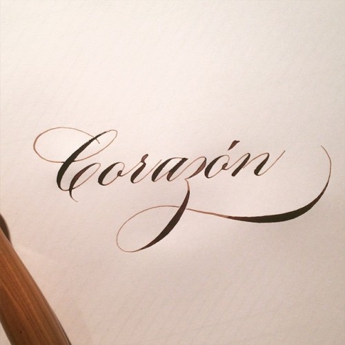 typografree:  #corazon #corazón #love #calligraphy #caligrafia #engrossersscript