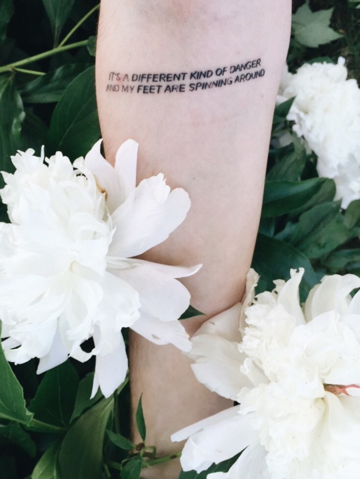 My first tattoo Florence  the Machine lyrics from Only if For a Night  which is about having a dream about her grandma who passes away many years  ago a  Dövme