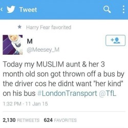 ahappymuslimah:  This bus driver should be fired!   Hatred spews hatred. What good will come from this. The innocent are the only ones that suffer.