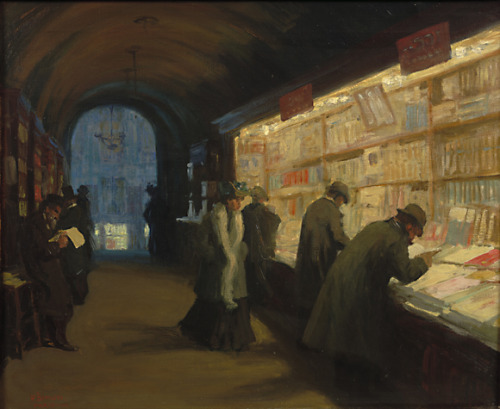 poboh:Paris bookstore, 1904, Tavik František Šimon. Czech (1877 - 1942)