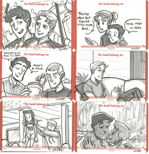 omgcheckplease:I drew a lot of bookplates for the Year Two Kickstarter.- Jack and Parse as kids in t